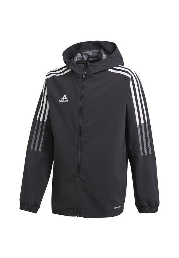 Adidas - Kurtka piłkarska dla dzieci adidas Tiro 21 Windbreaker. Kolor: czarny. Sport: piłka nożna