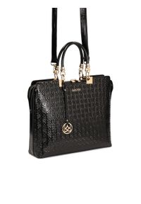 Kazar - Czarna biznesowa torebka w tłoczony wzór. Kolor: czarny. Materiał: skórzane. Styl: biznesowy #3