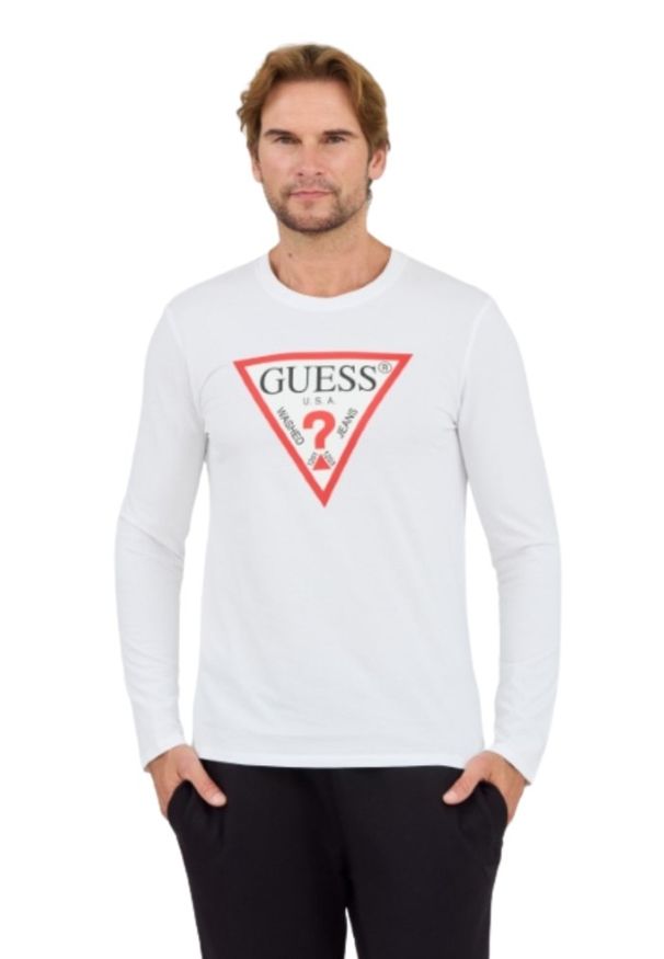 Guess - GUESS Biały longslevee Original Logo Tee. Kolor: biały