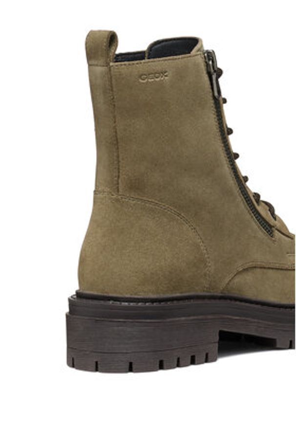 Geox Botki D Iridea D16HRF 00022 C3704 Khaki. Kolor: brązowy. Materiał: skóra, zamsz