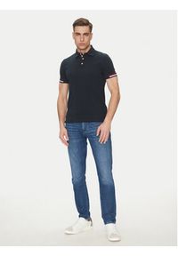 Geox Polo M5510L T3240 F1624 Granatowy Regular Fit. Typ kołnierza: polo. Kolor: niebieski. Materiał: bawełna