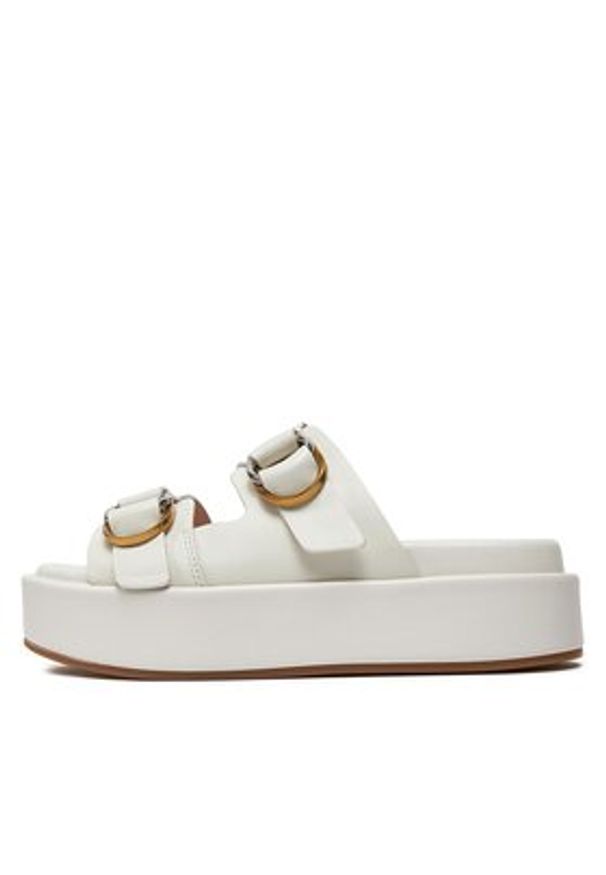 Pinko Klapki Flores 01 SD0057 P001 Écru. Materiał: skóra