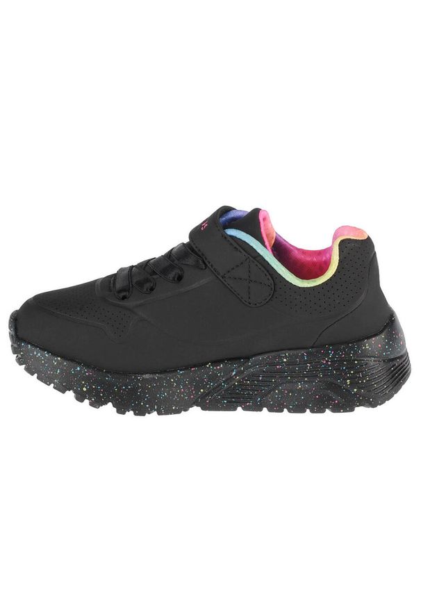 skechers - Buty do chodzenia dla dzieci Skechers Uno Lite Rainbow Specks. Zapięcie: rzepy. Kolor: czarny. Materiał: syntetyk, tkanina, materiał. Szerokość cholewki: normalna. Sport: turystyka piesza