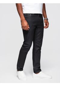 Ombre Clothing - Męskie woskowane spodnie jeansowe SLIM FIT – czarne V3 OM-PADP-0149 - XXL. Kolor: czarny. Materiał: jeans. Styl: klasyczny, retro, rockowy #6