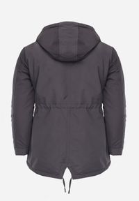 Born2be - Szaro-Żółta Przejściowa Kurtka Dwustronna Parka z Pikowaniem i Kapturem Tidare. Okazja: na spacer, na co dzień. Kolekcja: plus size. Kolor: szary. Materiał: poliester, jeans. Styl: casual, sportowy #3
