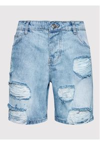 Brave Soul Szorty jeansowe MSRT-DUKE Niebieski Regular Fit. Kolor: niebieski. Materiał: bawełna #2