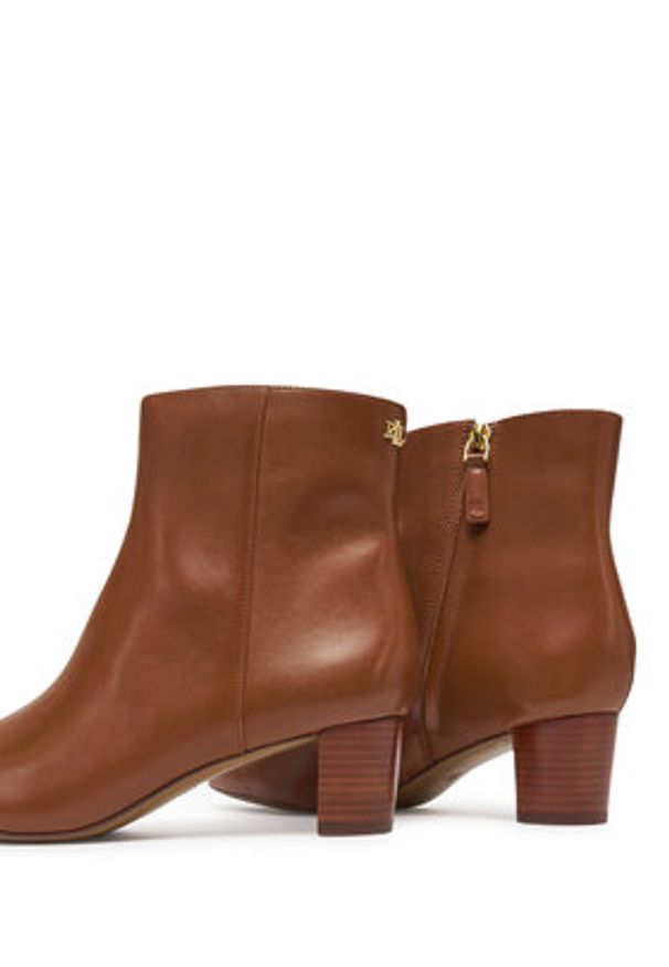 Lauren Ralph Lauren - LAUREN RALPH LAUREN Botki 802974503001 Brązowy. Kolor: brązowy. Materiał: skóra