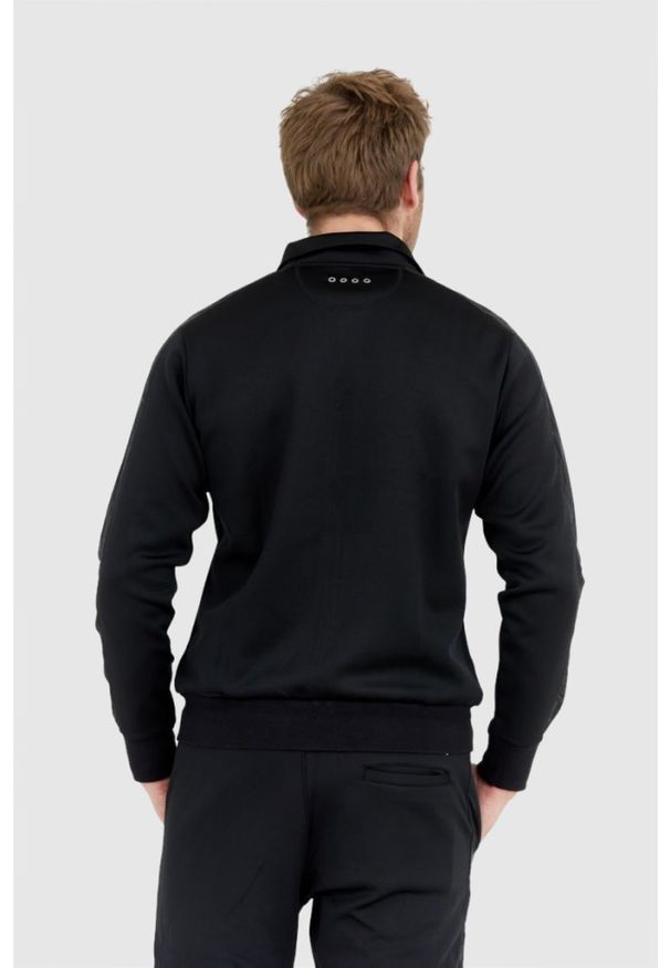 La Martina - LA MARTINA Czarna bluza męska na zamek z okrągłym logo, Rozmiar XL. Kolor: czarny