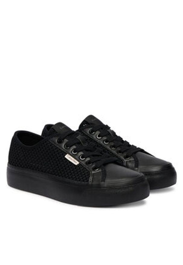 Calvin Klein Sneakersy Vulc Flatf Lace Up Lin Mesh HW0HW02971 Czarny. Kolor: czarny. Materiał: materiał