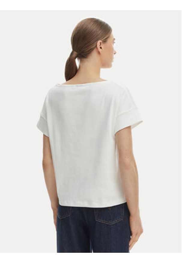 TOMMY HILFIGER - Tommy Hilfiger T-Shirt WW0WW49723 Écru Loose Fit. Kolor: kremowy. Materiał: bawełna