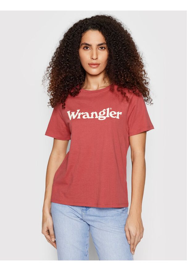 Wrangler T-Shirt W7N4GHXGH 112146409 Czerwony Regular Fit. Kolor: czerwony. Materiał: bawełna