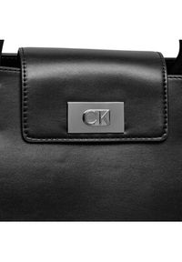 Calvin Klein Torebka Ck Push Medium Shopper K60K612148 Czarny. Kolor: czarny. Materiał: skórzane