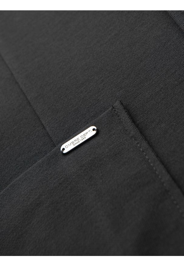 Ombre Clothing - Męska marynarka SLIM z dzianiny o subtelnej strukturze – grafitowa V1 - Rozmiar: XXL. Okazja: do pracy. Kolor: szary. Materiał: dzianina. Wzór: kolorowy. Styl: klasyczny