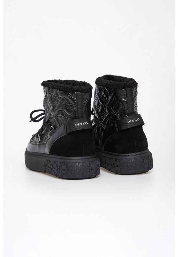 Pinko - Śniegowce damskie skórzane Yoko 19 PINKO. Materiał: skóra