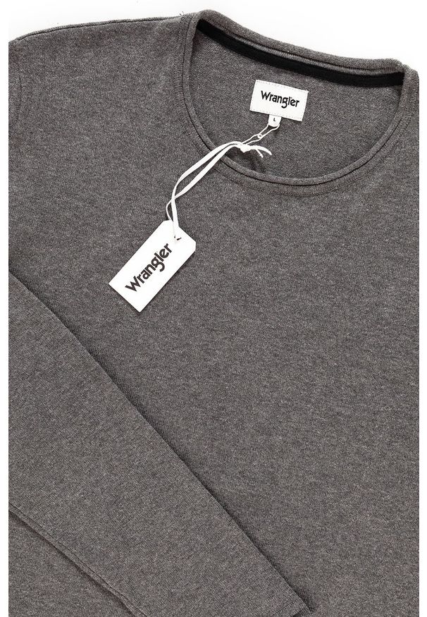 Wrangler - MĘSKI SWETER WRANGLER ROLL EDGE CREW GREY MARL W8624RGVB 112132326. Styl: klasyczny