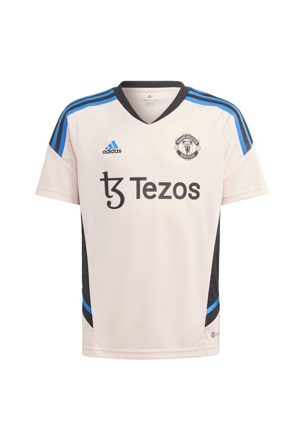 Adidas - Koszulka treningowa dla dzieci Manchester United Condivo 2022/23. Kolor: różowy. Sport: piłka nożna