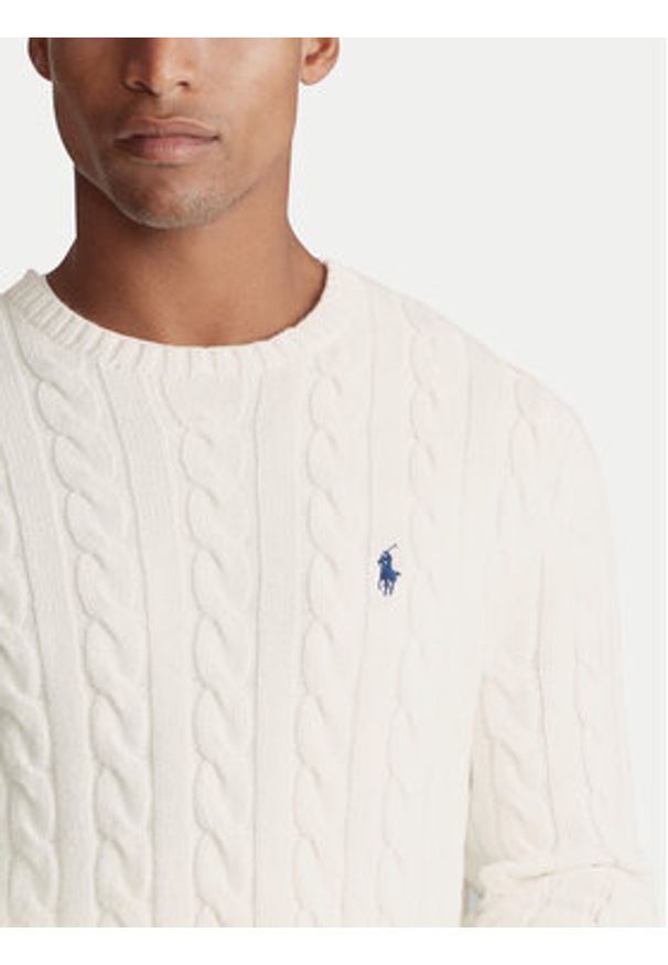 Polo Ralph Lauren Sweter 710775885024 Écru Regular Fit. Typ kołnierza: polo. Materiał: bawełna
