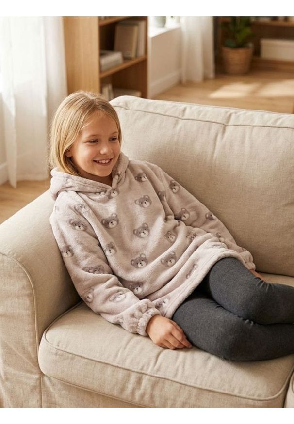 Sinsay - Bluza snuddie - beżowy. Kolor: beżowy