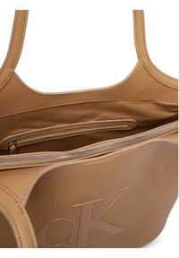 Calvin Klein Torebka Bold Ck LV04F3562G Beżowy. Kolor: beżowy. Materiał: skórzane #4