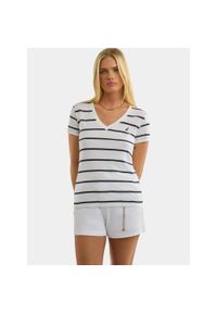 T-shirt damski Nautica Hosta. Kolor: biały, wielokolorowy, niebieski
