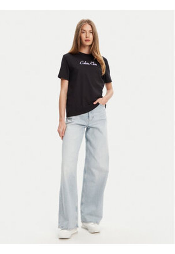 Calvin Klein Jeans T-Shirt Classic Logo LV047C854G Czarny Regular Fit. Kolor: czarny. Materiał: bawełna