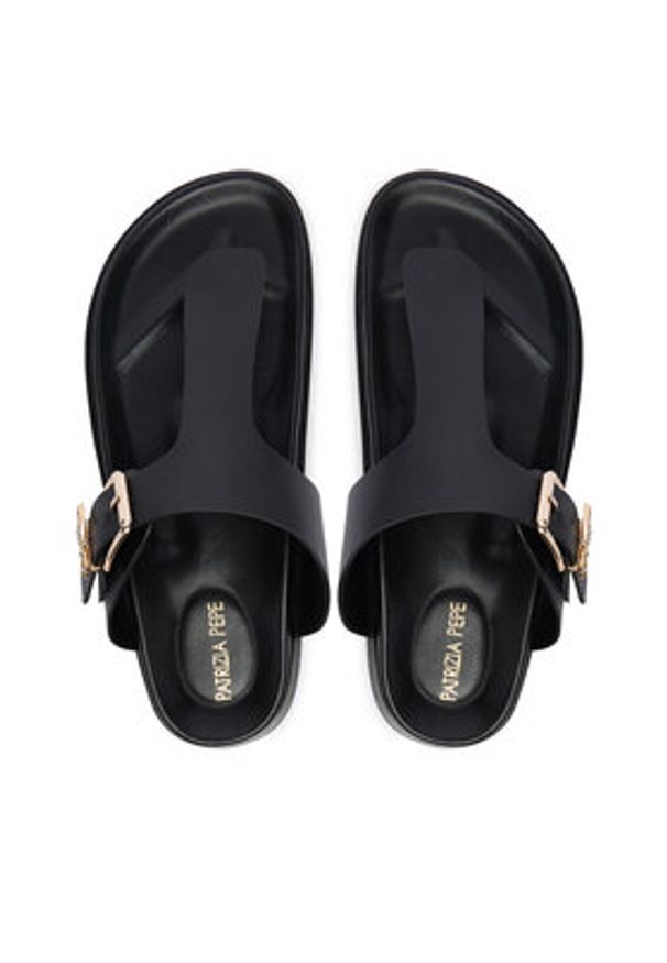 Patrizia Pepe Japonki PPJ405.31 Czarny. Kolor: czarny. Materiał: skóra