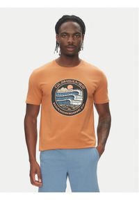 Quiksilver T-Shirt Ev Three Seas Ss EQYZT08051 Brązowy Regular Fit. Kolor: brązowy. Materiał: bawełna
