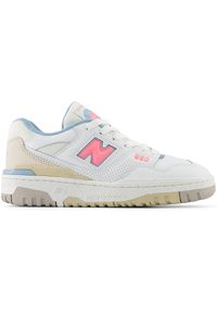 Buty dziecięce New Balance GSB550EP – białe. Kolor: biały. Materiał: skóra. Szerokość cholewki: normalna #1