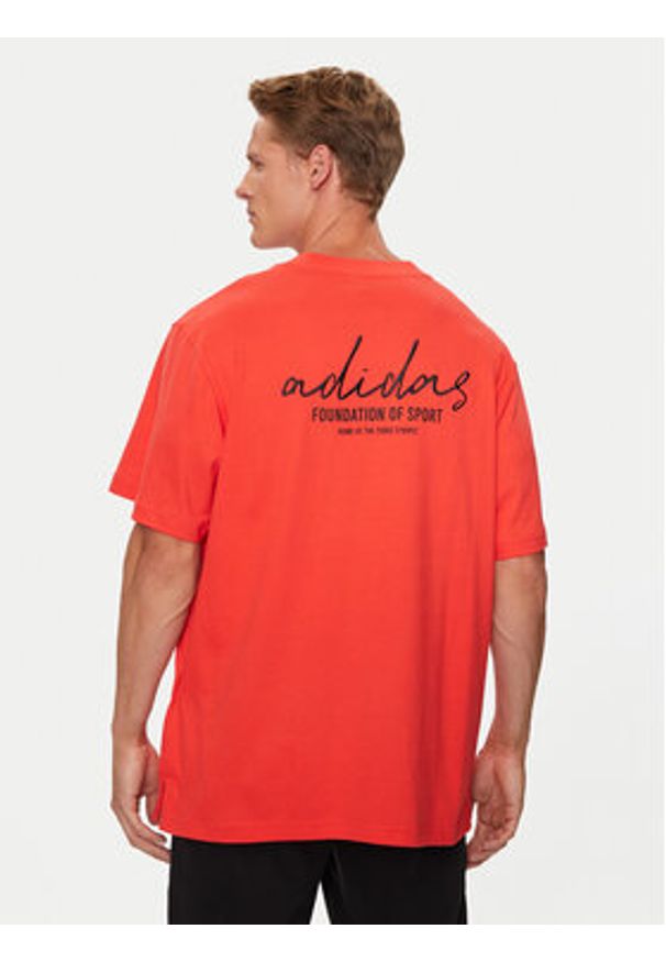 Adidas - adidas T-Shirt Brand Love IW3540 Pomarańczowy Loose Fit. Kolor: pomarańczowy. Materiał: bawełna