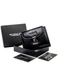4U CAVALDI - Portfel damski czarny Cavaldi RD-19-GCL-6382 BLACK. Kolor: czarny. Materiał: skóra
