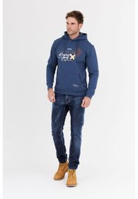 La Martina - LA MARTINA Granatowa bluza męska z naszywkami, Rozmiar XXL. Kolor: niebieski. Wzór: aplikacja #4