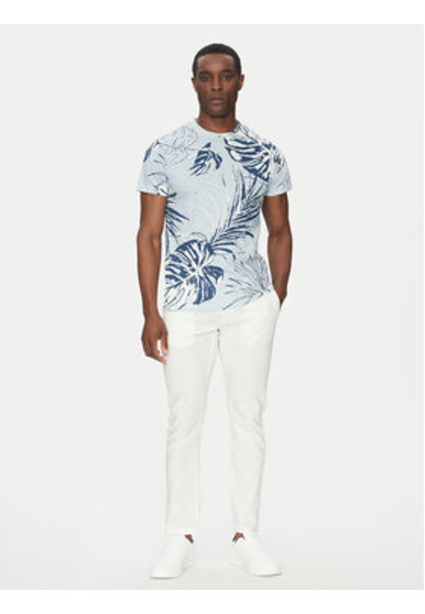 INDICODE Spodnie materiałowe Vitamin 60-333 Biały Slim Fit. Kolor: biały. Materiał: bawełna, len