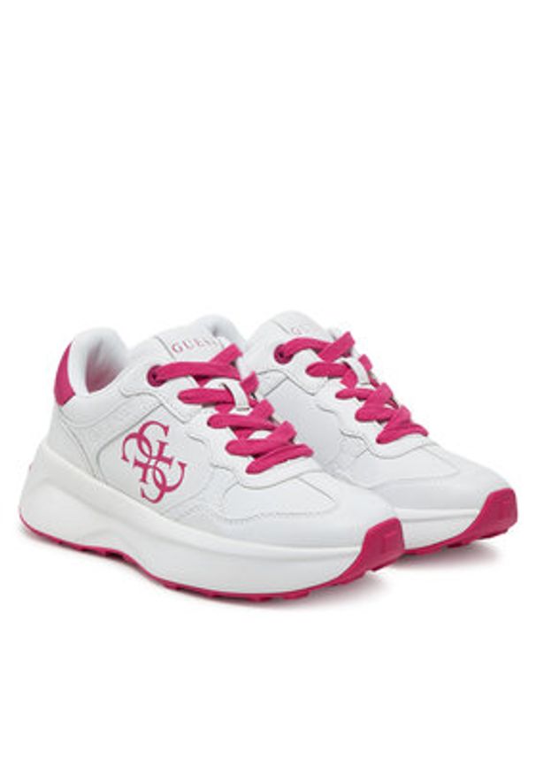 Guess Sneakersy FLPLUC ELE12 Biały. Kolor: biały. Materiał: skóra