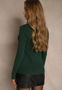 Renee - Ciemnozielony Golf z Bawełną w Klasycznym Stylu Reiredia. Typ kołnierza: golf. Kolor: zielony. Materiał: bawełna. Styl: klasyczny #2