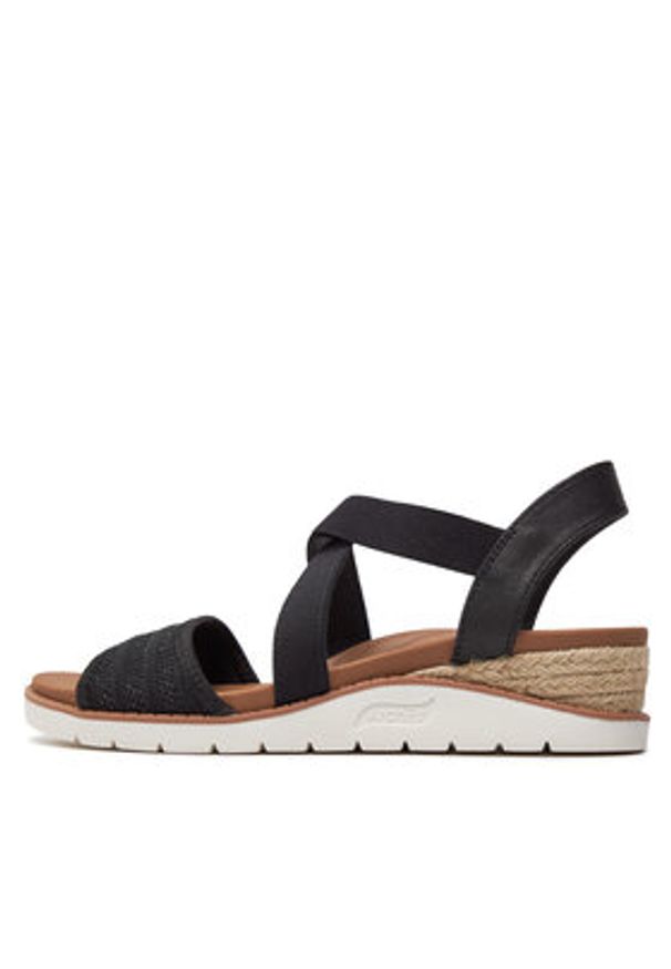 skechers - Skechers Sandały Bobs Arch Fit Beach Kiss Boho Beyond 114013/BLK Czarny. Kolor: czarny. Materiał: materiał. Styl: boho