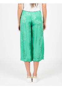 Pinko Spodnie "Teso 1" | 1G161F 8405 | Teso 1 | Kobieta | Zielony. Stan: podwyższony. Kolor: zielony. Materiał: wiskoza. Wzór: aplikacja, kwiaty #3