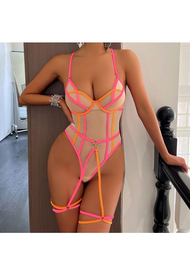 Intica - Body z tiulu na romantyczne wieczory Laeticia. Kolor: wielokolorowy. Materiał: tiul