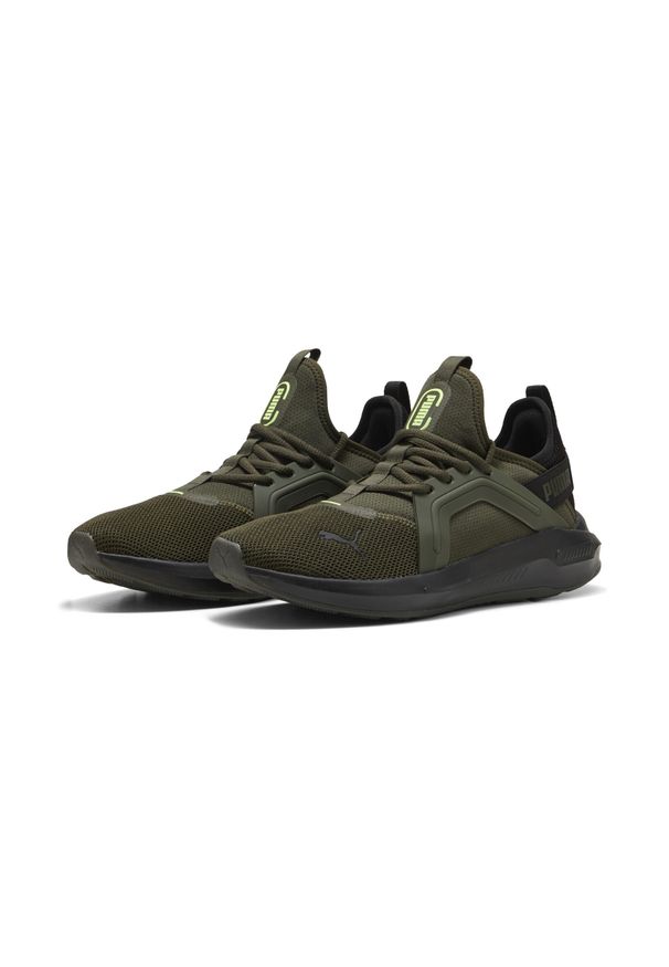 Puma - Buty do biegania Softride Enzo 5 PUMA Dark Olive Black Fizzy Light Green Yellow. Kolor: czarny, żółty, zielony, wielokolorowy. Sport: turystyka piesza