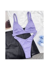 Intica - Strój kąpielowy z kółeczkami i regulowanymi ramiączkami na plażę i basen Shouko. Kolor: fioletowy. Materiał: tkanina #1