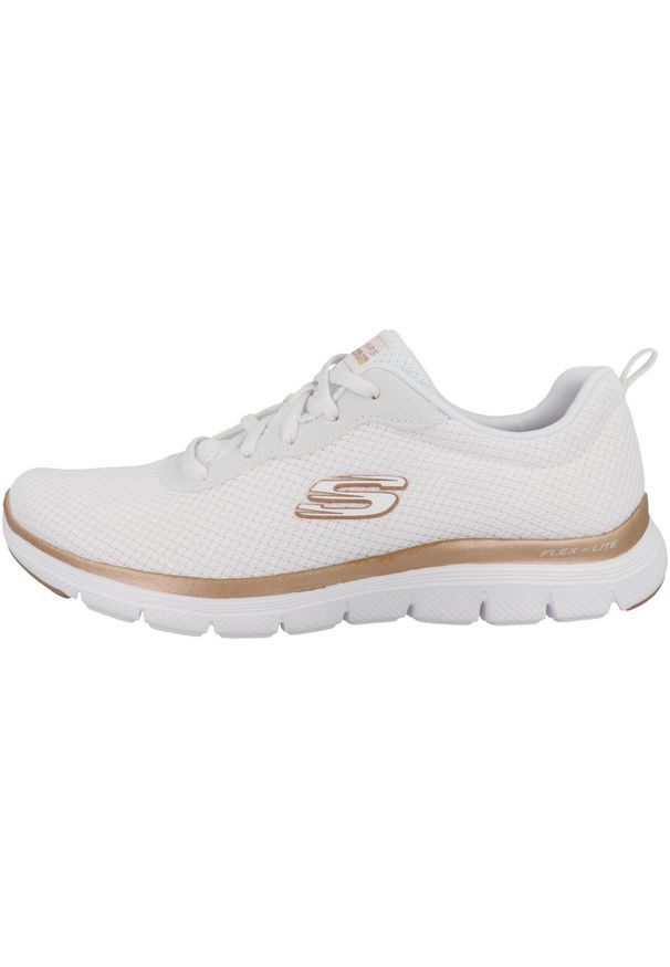 skechers - Obuwie Sportowe Damskie Skechers Mesh Lace-Up W Biały. Kolor: biały. Materiał: mesh. Szerokość cholewki: normalna. Sport: turystyka piesza