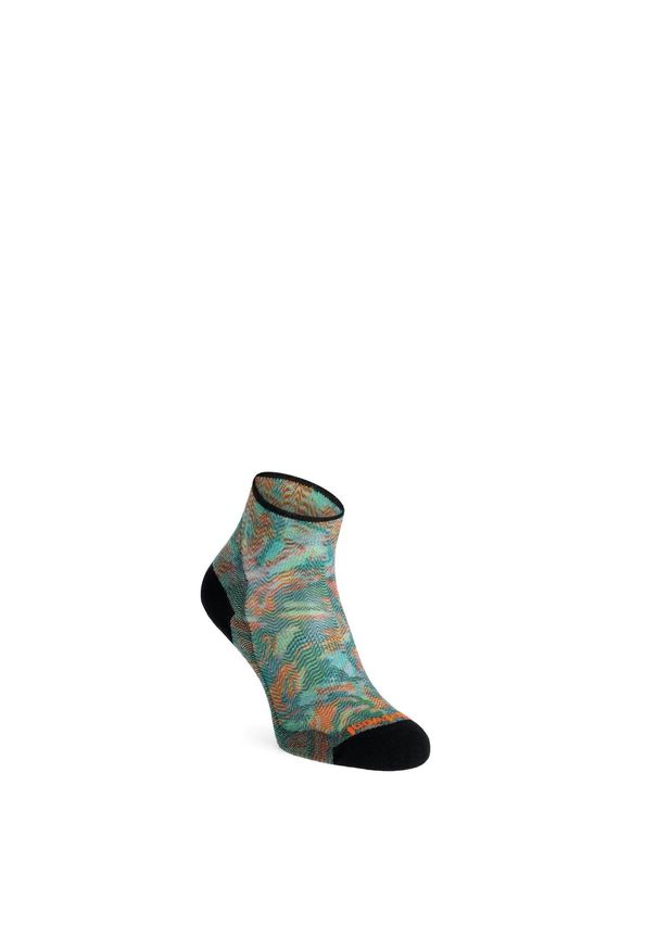 Skarpety rowerowe damskie Smartwool Bike Zero Cushion Jungle Music Print Ankle. Kolor: zielony. Wzór: nadruk