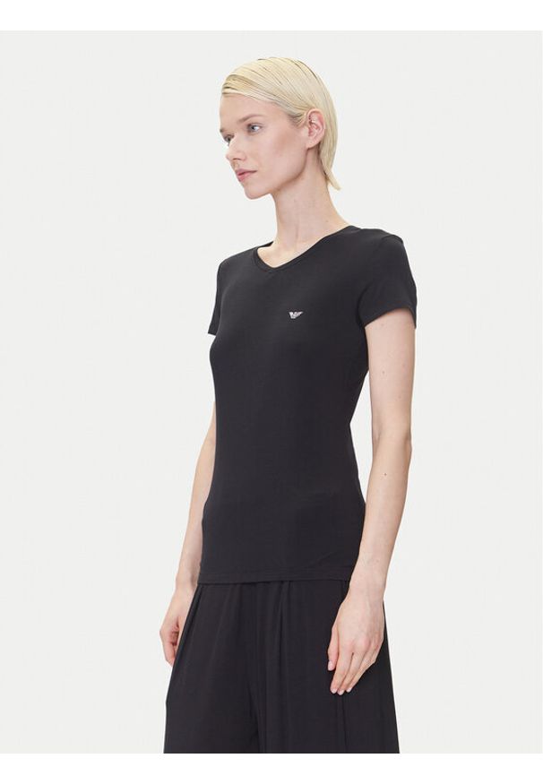 Emporio Armani Underwear T-Shirt EW000409 AF10889 UC001 Czarny Regular Fit. Kolor: czarny. Materiał: wiskoza