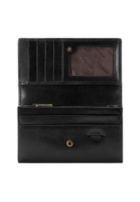 Wittchen - Damski portfel skórzany z kieszonką na zamek. Kolor: czarny. Materiał: skóra #4