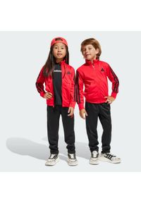 Adidas - Dres Essentials Climacool Kids. Kolor: czerwony, wielokolorowy, czarny. Materiał: dresówka