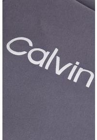 Calvin Klein Jeans Sukienka kolor szary mini oversize. Typ kołnierza: kaptur. Kolor: szary. Materiał: dzianina. Długość rękawa: długi rękaw. Typ sukienki: oversize. Długość: mini #3