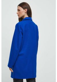 medicine - Medicine płaszcz z domieszką wełny kolor niebieski przejściowy dwurzędowy. Kolor: niebieski. Materiał: wełna. Wzór: gładki. Styl: klasyczny #4