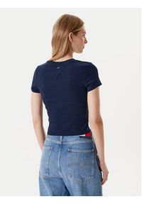 Tommy Jeans T-Shirt DW0DW21421 Granatowy Slim Fit. Kolor: niebieski. Materiał: bawełna #4