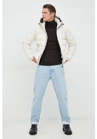 Sisley kurtka męska kolor beżowy zimowa. Okazja: na co dzień. Kolor: beżowy. Sezon: zima. Styl: casual #5