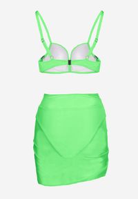 Renee - Zielone Bikini Majtki Typu Figi Marszczony Biustonosz i Pareo Natovena. Kolor: zielony #3