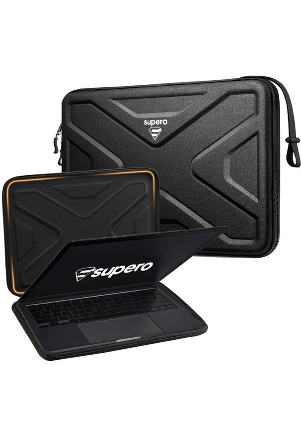 SUPERO - Etui na laptopa 13 14 cali Supero X-Sleeve twarde, czarna. Kolor: czarny